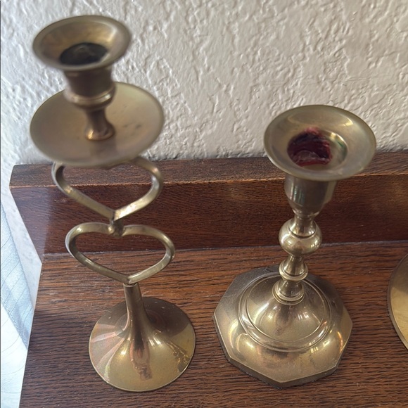 Vintage Elegant Brass Heart Candlestick & Candlestick Holder - Picture 5 of 5